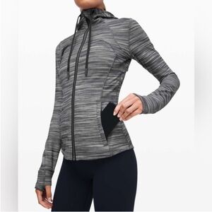 Lululemon Hooded Define Jacket in Black and White Heathered Size 6